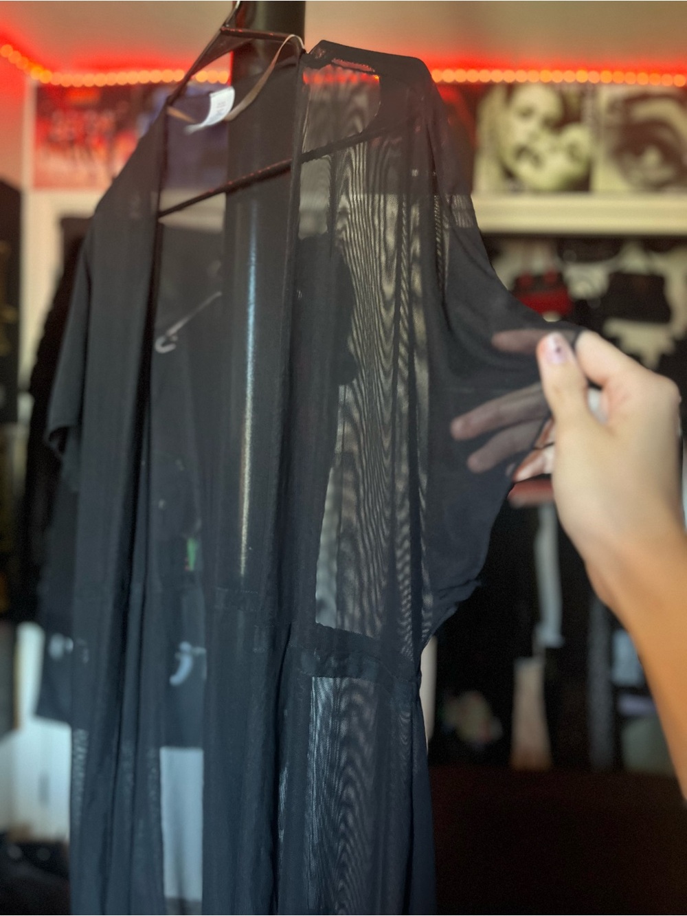 Black Mesh Robe - Picture 2 of 5